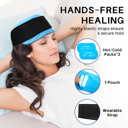 Ice Packs for Injuries Reusable Gel 2 Hot Cold Compress Therapy Pack with Adjustable Strap Soft Ice Wraps for Ankle Knee Leg Neck Shoulder Wrist Feet Back Pain Relief (Purple, Medium 10 x 5.5 Inch)