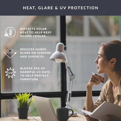 Blackout Light Effects Window Privacy Film by Artscape - Light Blocking Blackout Film, Static Cling, Full Coverage Privacy, Light Control, Helps Create a Calm, Focused Space - 17.72 x 72 Inch