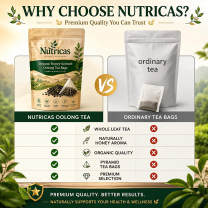 Nutricas Oolong Tea, Organic Oolong Tea Bags – 20 Bags (5g Each) – Cortisol & Calming Tea for Anxiety, Stress, Rich in Antioxidants (1pc)