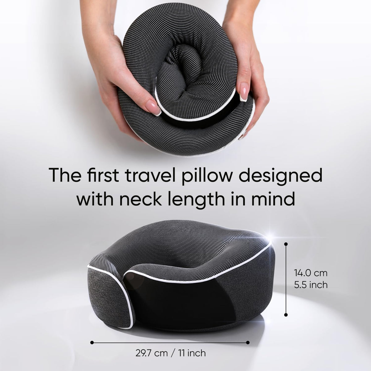 Proglobe Travel Neck Pillow for Airplanes, Long Haul Flight Kit, Grey