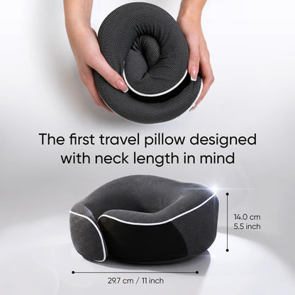 Proglobe Travel Neck Pillow for Airplanes, Long Haul Flight Kit, Grey