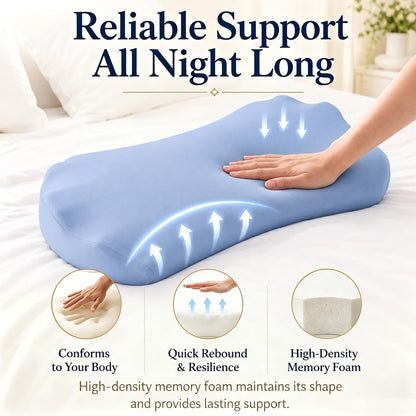 Fledano Lumbar Pillow for Sleeping, Lumbar Support Pillow for Bed for Back Pain Relief, Memory Foam Lower Back Pillow for Bed, Back Support Pillow for Side & Back Sleepers, Washable Cover
