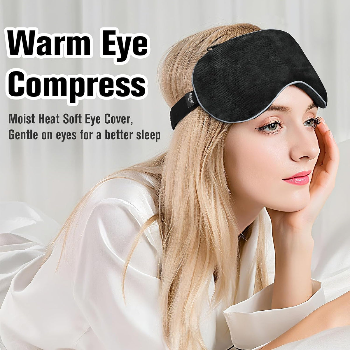 BeHoomi Cooling & Heated Eye Mask, Weighted Eye Mask for Sleeping, Purple