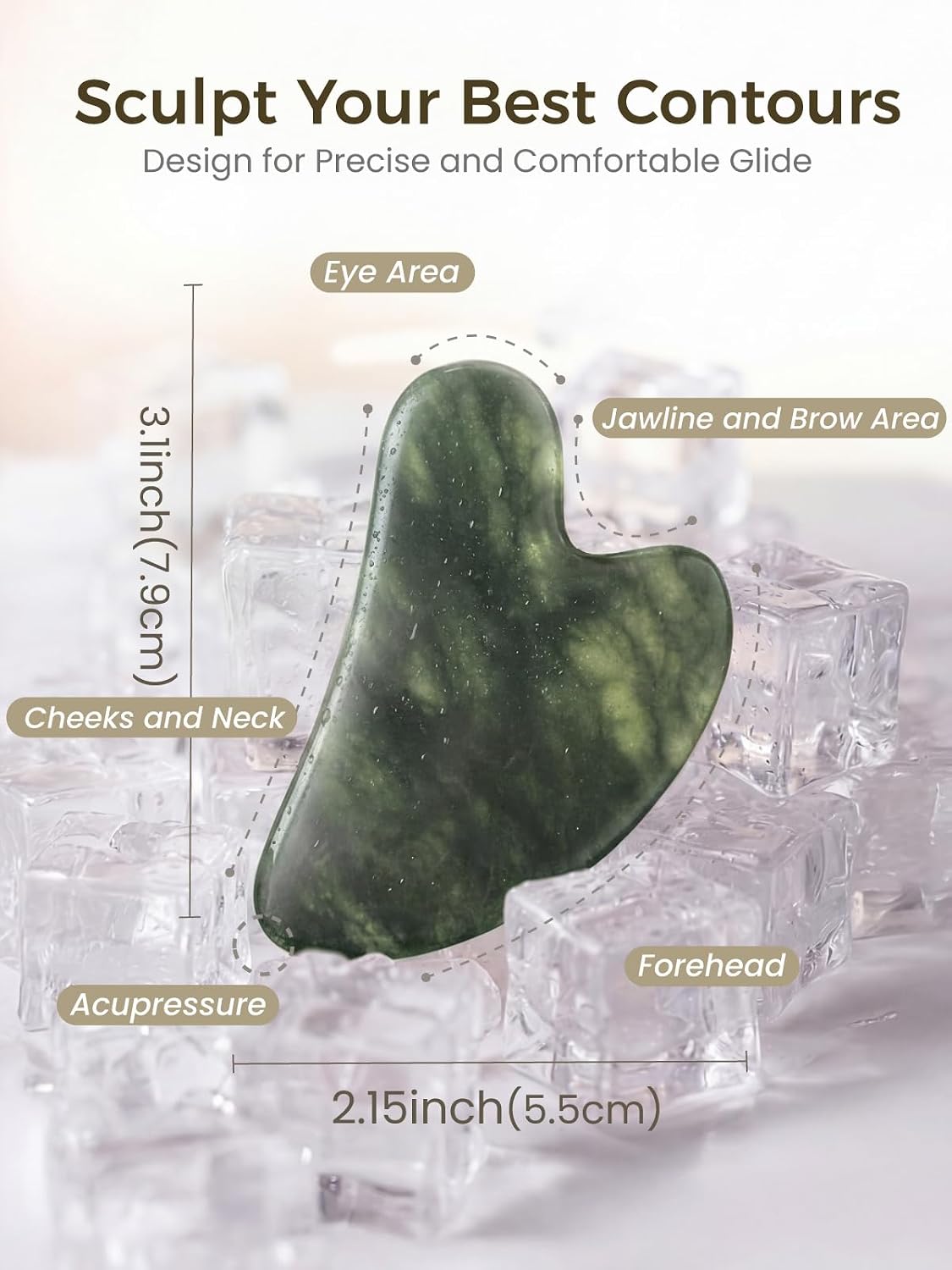 Gua Sha Facial Tools – Stone Guasha Tool for Face, Neck & Body