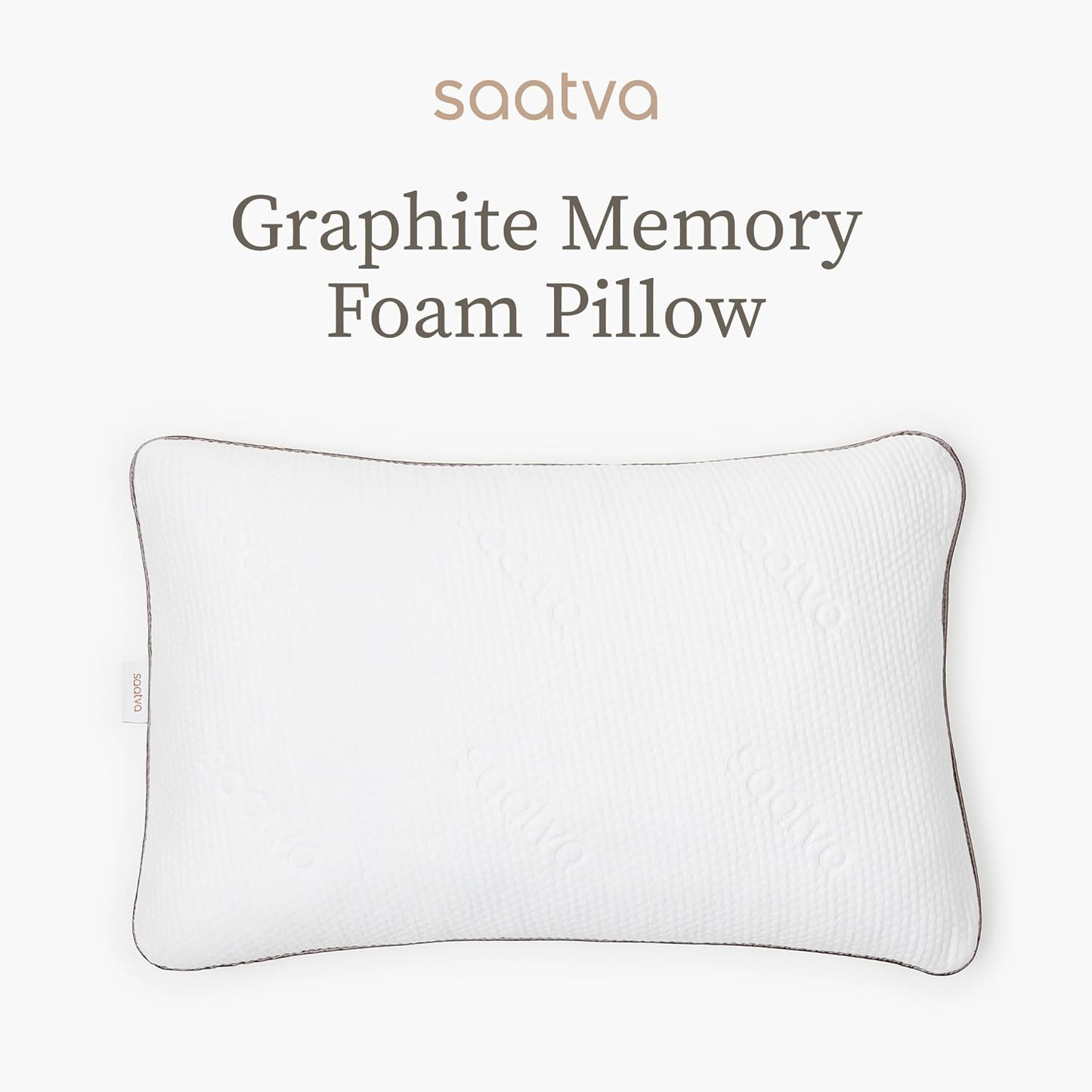 Saatva Cloud Memory Foam Pillow - Gel-Infused Shredded Memory Foam Fill - Standard Loft (4"-5") Contouring Pillow - for Any Sleep Position - 1 Pack, Queen (28"x16")