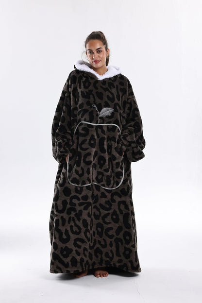 Capecage Blanket Hoodie, Long Hooded Blanket Sweatshirt as Birthday Gifts for Women Men, Long Wearable Blanket for Women Men.