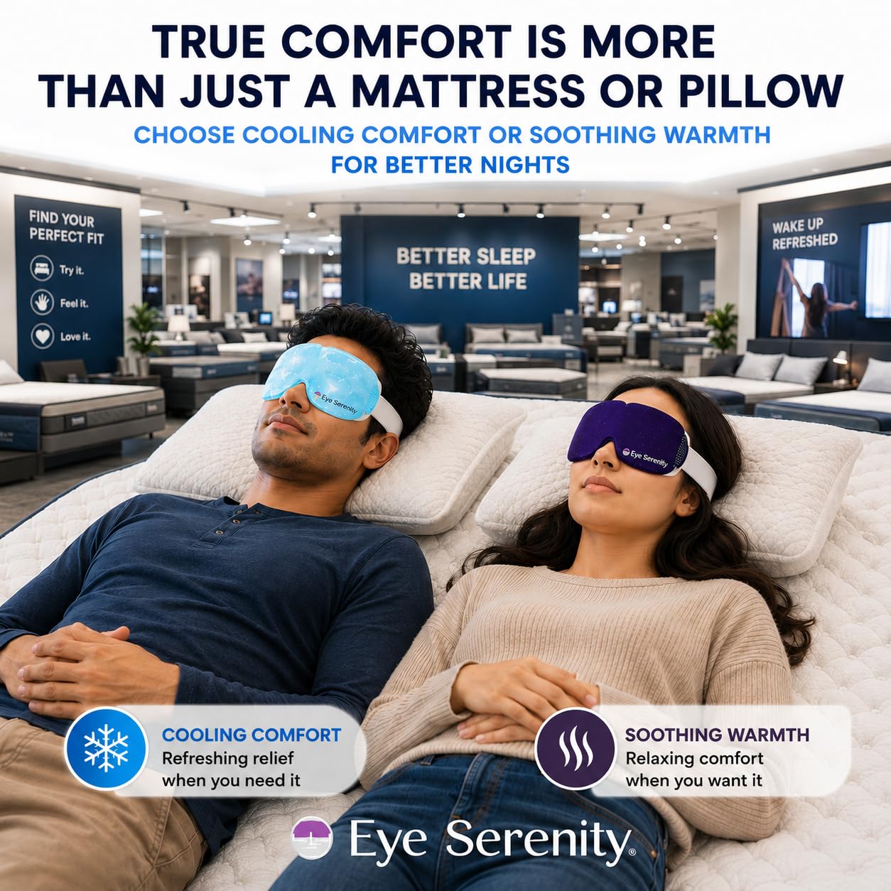 Eye Serenity Steam Eye Mask, Heated Eye Mask, Self Heating Warm Compress for Dry Eyes, Fast Relief for Stye, Puffy Sensitive Eyes, Moist Heat, Gift for Women and Men - Unscented