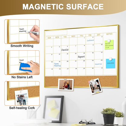 Dry Erase Calendar Whiteboard, 24''x18'', Monthly White Board Planner