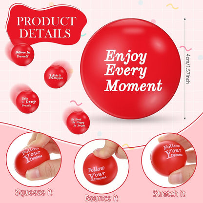 Poen 120 Pcs Motivational Foam Balls with Inspirational Quotes