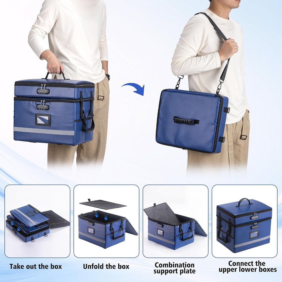 EXLIFBAG Fireproof File Organizer with Lock, 1 Layer