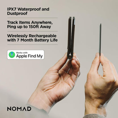 Nomad Tracking Card Carbide, Slim Card Tracker with IPX7 Waterproof and Dust Proof Card Tracker for Wallet & Luggage, 5 Months GPS Tracker Long Battery Life, Rechargeable, Compatible with iOS Only