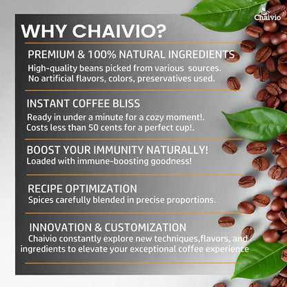 Chaivio Masala Chai Tea Latte, Unsweetened Instant Powder, Authentic Chai-with Natural Ingredients, No Preservatives, Tea Powder, Quick and Healthy Chai(1 lb)