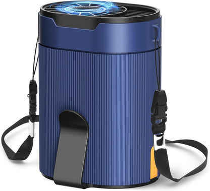 Portable Waist Fan, Rechargeable 3000mAh Battery, 25H Runtime, 6600RPM Turbo Dual Clip, 4 Speeds Adjustable, Belt Fans for Hiking, Riding, Fishing, Hands-Free Hanging Fan Gifts for Worker
