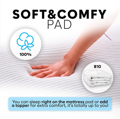B10 Bed Cooling System Twin - Cooling Mattress Pad for Hot Sleepers | Beat night sweats without breaking the bank - 100% cotton cooling mattress topper, cools 7-12°F, 4 speeds & remote.