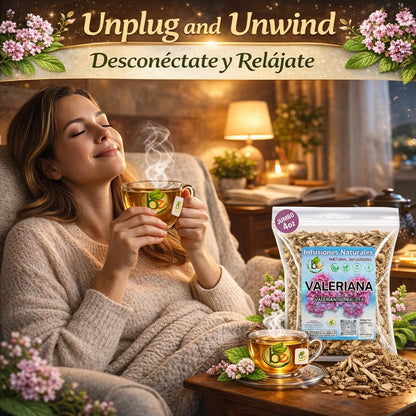 Valerian Root Herbal Tea – 4 oz (113g) – Promotes Restful Sleep Naturally – Calming Infusion – 100% Raw, Vegan, Caffeine-Free – Té de Valeriana – Relaxante y Natural – by BexpertsUSA
