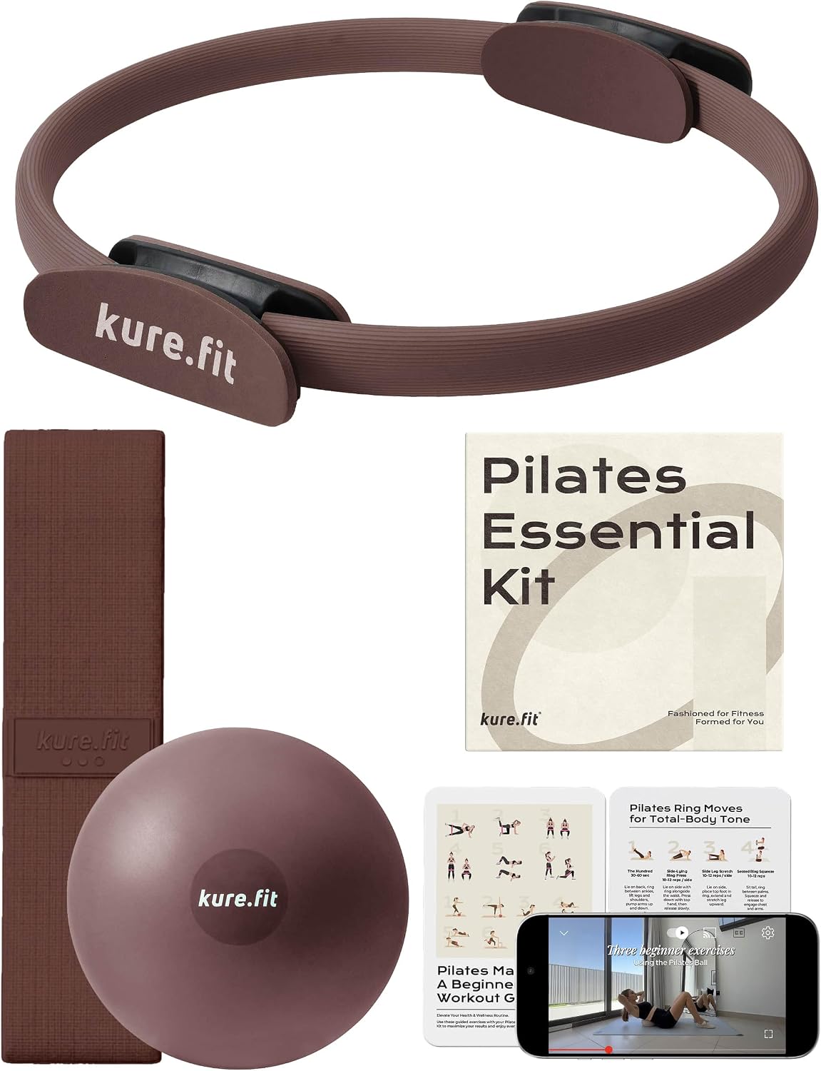 Pilates Kit for Women – Home Pilates Equipment Set with Ring, Ball & Resistance Bands | Pilates Starter Kit with Accessories in Gift Box