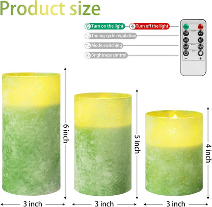 ANGELLOONG Flickering Flameless Candles, Realistic Battery Operated Candles with Remote and Timer, Set of 3 LED Candles for Fall Room Home Wedding Decor Centerpieces Table Party Christmas Decorations