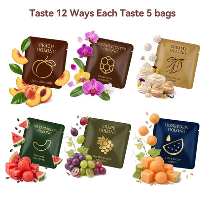 HugCoz Book Tea Gift Set, 60 Assorted Tea Bags, Christmas Day & Corporate Gifting Option, 12 Exotic Herbal Blends with Premium Whole Leaf in Eco-Friendly Pyramid Bags