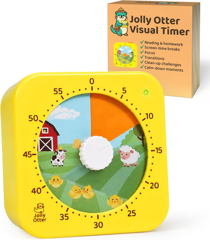 Visual Timer for Kids - The Perfect Kids Timer Visual Aid for Classroom, Home & Desk Use - Great for Study, Productivity, Toddlers Shower & Potty Training Time 60 Minute Countdown Timers (Dinosaur)