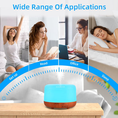 SPLITSKY Aromatherapy Essential Oil Home Diffuser with Remote Control, 300ML Large Room Cool Mist Air Humidifier, 8 Hours Quiet Operation, Timer, 7 Colors LED Night Night，Suitable Home,Yoga.