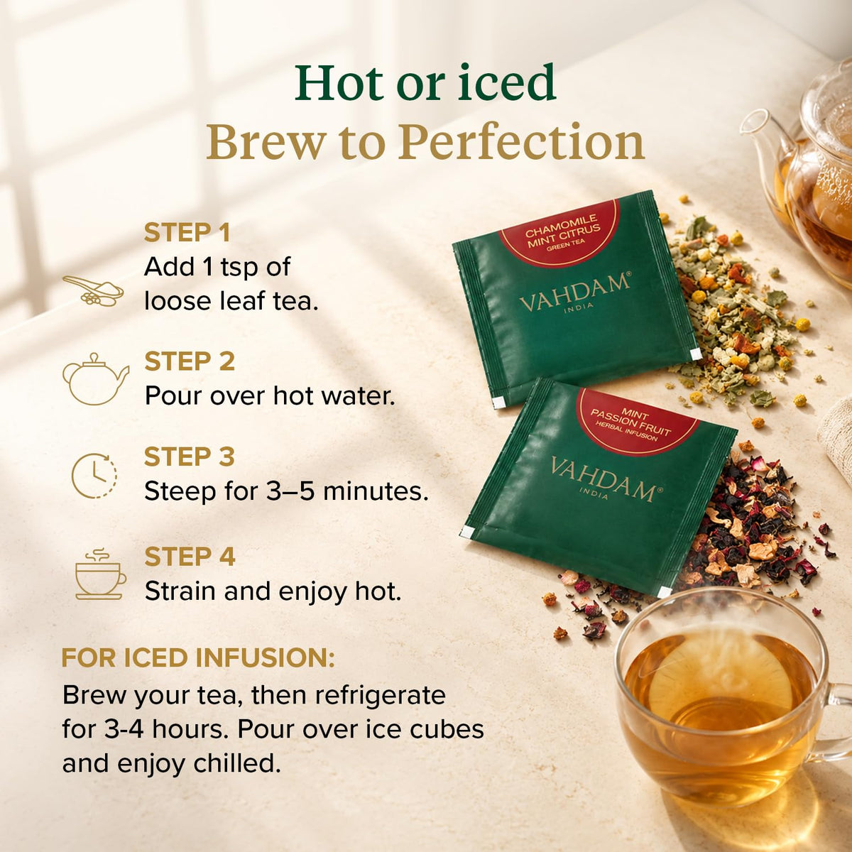 VAHDAM Loose Leaf Tea Gift Set (9 Unique Floral/Fruity Blends) 18+ Cups