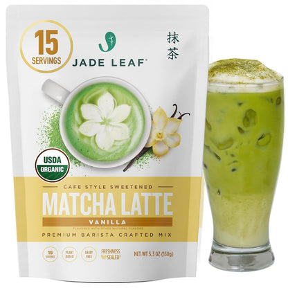 Jade Leaf Matcha Organic Matcha Latte Mix - Bulk Value Size - Lightly Sweet Japanese Matcha Powder with Organic Cane Sugar for Café Style Blend, 35.3 Ounce / 1000g (Pack of 1)