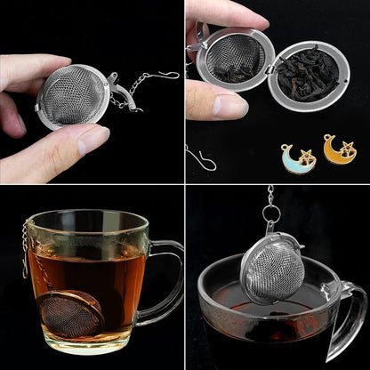 Stainless Steel Mesh Tea Infuser, 2.1 inch Tea Ball with Honey Bee Pendant Tea Strainer Tea Diffuser Tea Steeper for Filtering Tea,Tea Infusers for Loose Tea (Bee, 2PC)