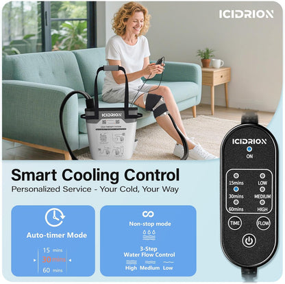 Cold Therapy Machine, Programmable Ice Machine for Shoulder After Surgery, Portable Shoulder Replacement Recovery System, Cryotherapy Pain Relief with Pad