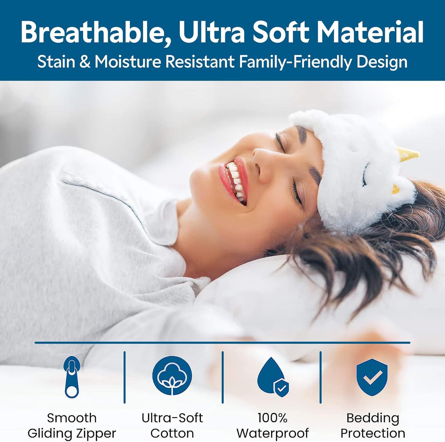 Guardmax Jersey Knitted Pillow Protector with Zipper Standard Size - 4 Pack -100% Waterproof, Bed Bug Proof, Dust Mite Proof, & Hypoallergenic Pillow Covers - Premium Zippered Pillow Cases. (20 X 26)