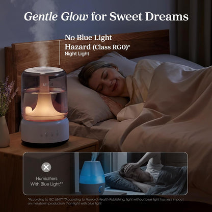 Levoit Humidifiers for Bedroom, Smart Warm and Cool Mist, Symptom Relief