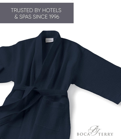 Women’s Waffle Robe by Boca Terry, Kimono Style Lightweight Summer Robe