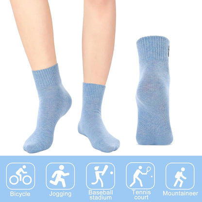Eurzom 10 Pairs Socks Womens Crew Elastic Ankle Length Cotton Socks Aesthetic Cute Lightweight Low Cut Gifts for Women - Colors B