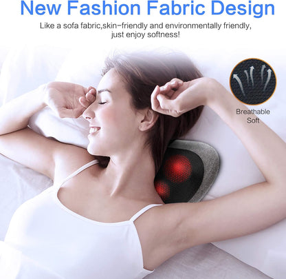 Papillon Back Massager with Heat, Shiatsu Deep Tissue Massage for Neck, Shoulder, Upper & Lower Back Pain Relief, Electric Kneading 3D Massager Pillow,Gifts for Women,Men,Mother,Her (Gray)