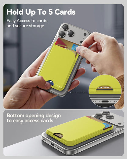 TWZKG for MagSafe Wallet, Works with Apple Find My,5 Card Holder with Stand