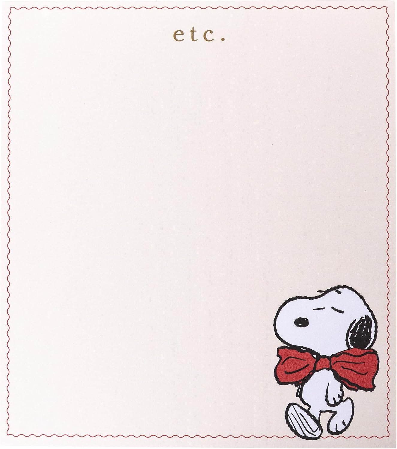 Graphique Peanuts Scallop List Pad, Cute Memo Notepad for To Do Lists and Daily Notes, 80 Perforated Sheets, Luxe Sketch Paper, Slim Desk Pad for Office, Home, School, Daily Planning