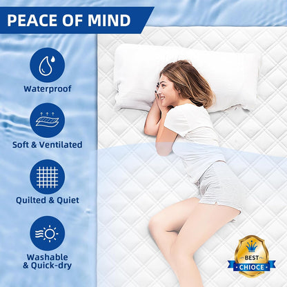 Queen Mattress Protector Waterproof, Mattress Pad Fitted Deep Pocket 8"-21"