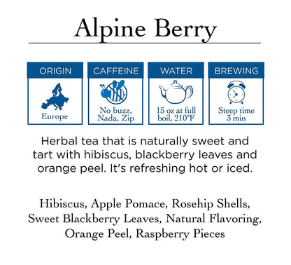 Two Leaves and a Bud Alpine Berry Herbal Tea Bags, 100 Count (Pack of 1)