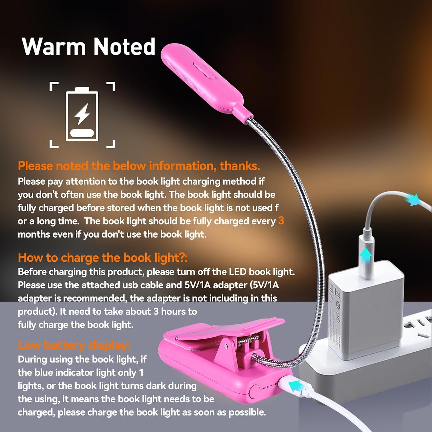 VAVOFO Clip On Book Light for Bed Kids, 7 LED Reading Light with 9-Level Warm Cool White Daylight, Eye Care Lamp with Power Indicator for Bookworms (Blue)