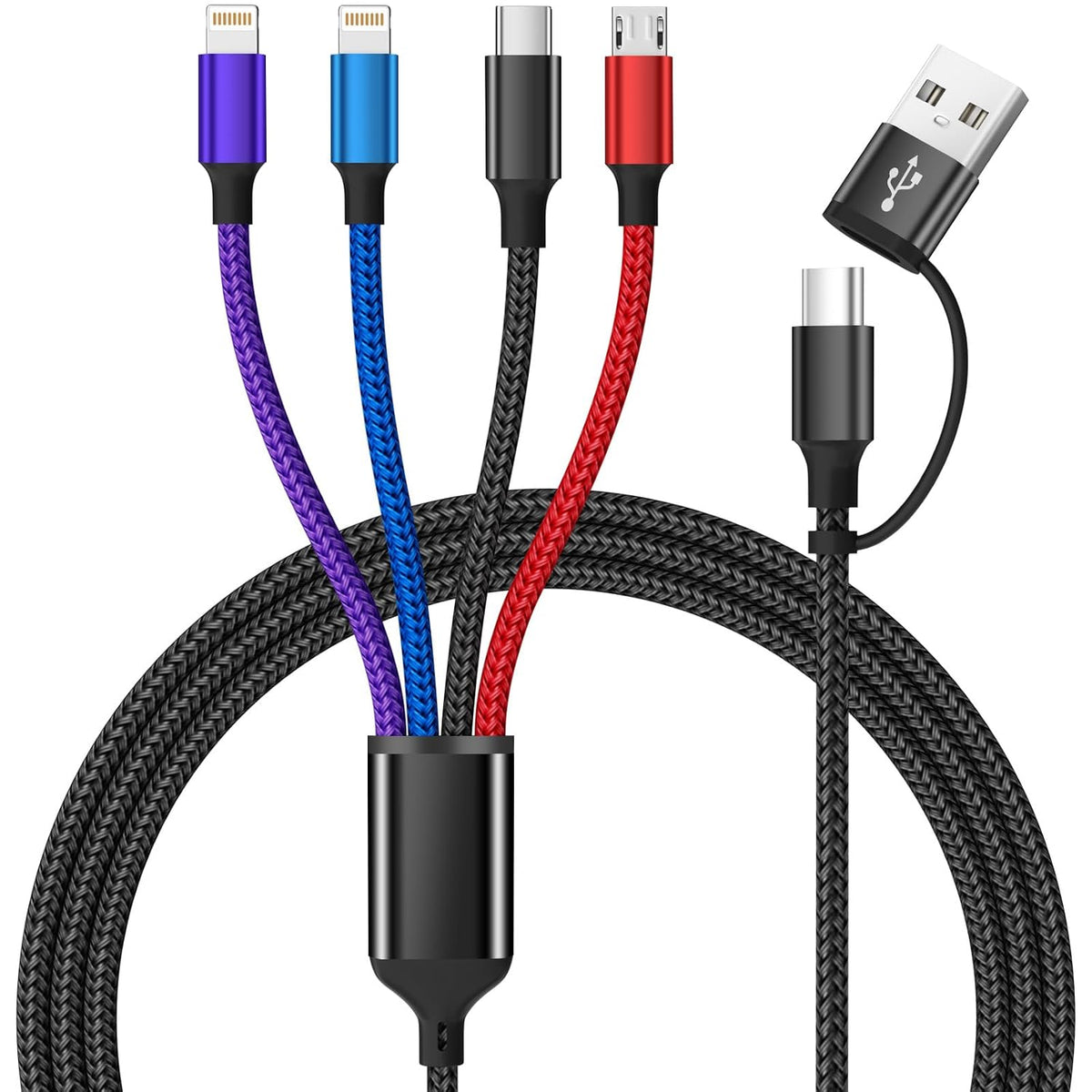 4 in 1 Multi Charging Cable, 5FT Charging Cords for Multiple Devices