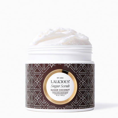 LALICIOUS Endless Summer Exfoliating & Moisturizing Body Scrub | Sugar & Coconut Oil | Pre-Shave Scrub for Ingrown Hairs & Razor Bumps | Gently Buffs & Smooths Sensitive Skin | No Parabens Large 16oz