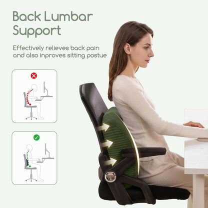 HIGOGOGO Lumbar Support Pillow for Recliner Chair/Accent Chair/Couch, Memory Foam Back Support Cushion for Elderly, Recliner Cushions for Back Rest, Pain Relief, Reading, Washable Cover, Dark Grey