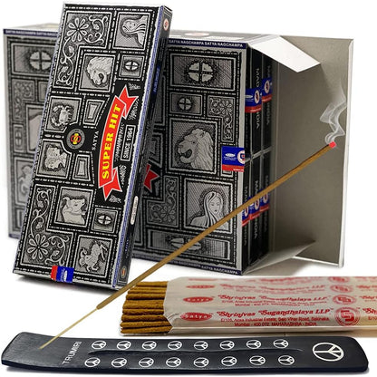 TRUMIRI Incense Stick Holder Bundle with Satya Sai Baba Nagchampa 250g Bulk Incense Sticks Nag Champa Agarbatti - Pack of 1 (Approx 250 Insence-Sticks)