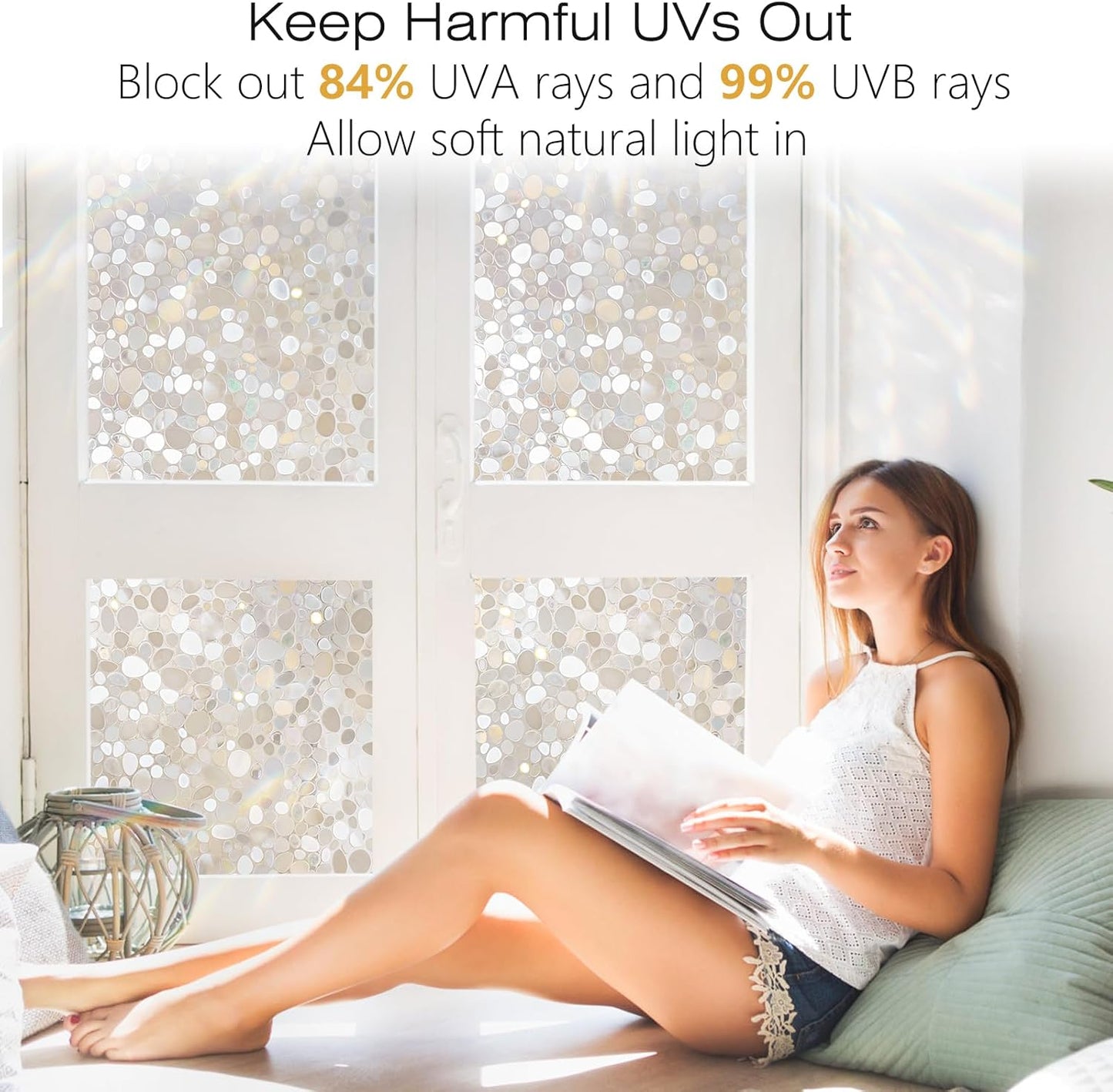 rabbitgoo Blackout Window Film Room Darkening Light Blocking 17.5" x 78.7" | Removable Static Cling without Glue, Tint & Privacy Film for Window Inside, Day & Night Sleep for Home Garage Bedroom House