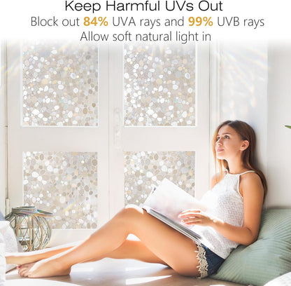 rabbitgoo Blackout Window Film Room Darkening Light Blocking 17.5" x 78.7" | Removable Static Cling without Glue, Tint & Privacy Film for Window Inside, Day & Night Sleep for Home Garage Bedroom House