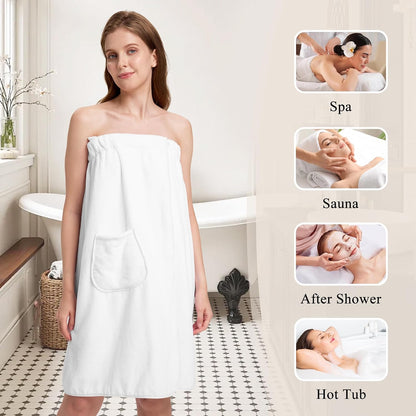 PJGGZ Towel Wrap for Women, Adjustable Button Quick Dry Absorbent Bath Wrap