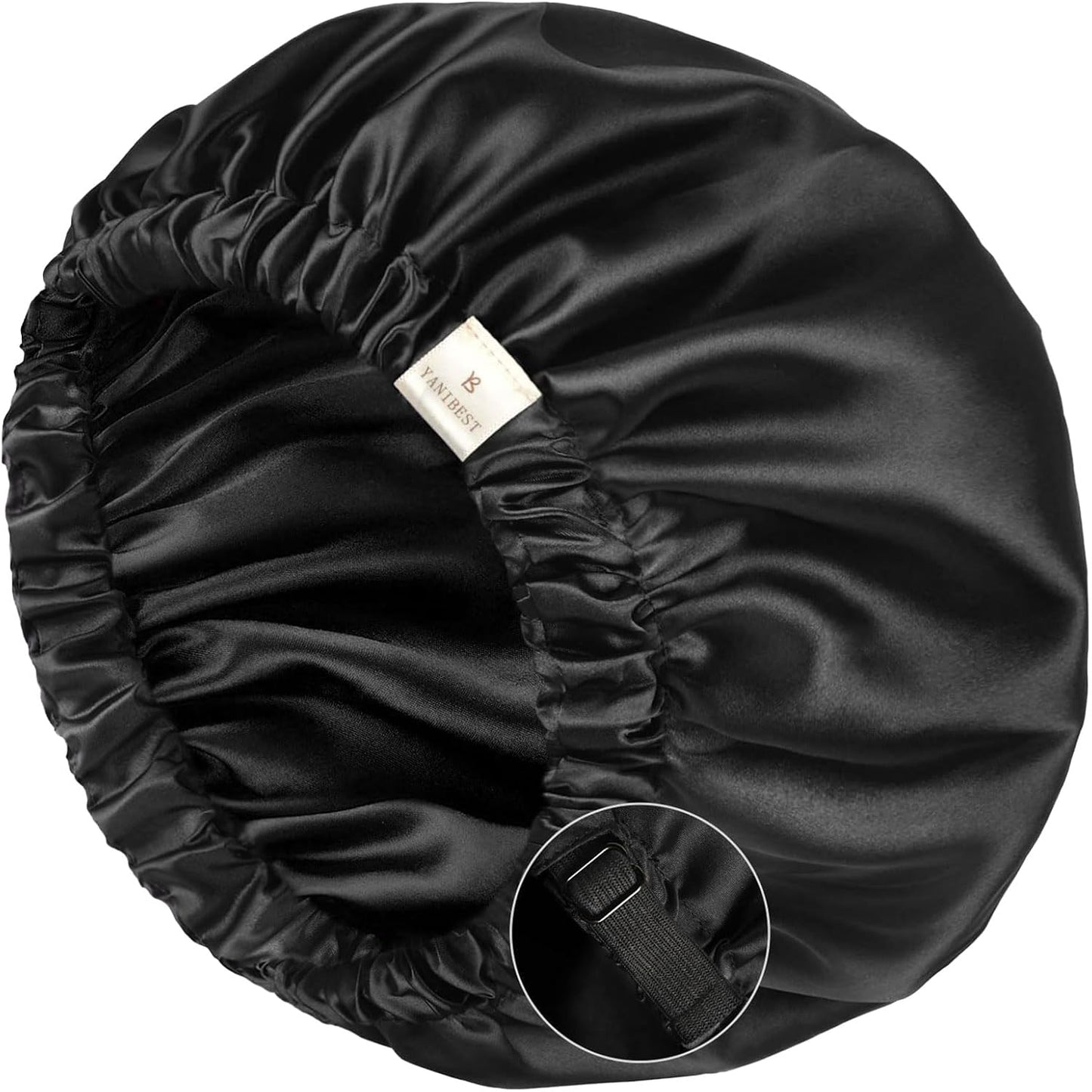 YANIBEST Silk Bonnet Satin Bonnet for Sleeping Women Men, Adjustable Double Layer Hair Bonnet for Curly Braids Reduce Frizz