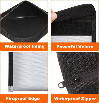 Fireproof Document Bag 2-Pack, Document Bag Fireproof Waterproof Pouch