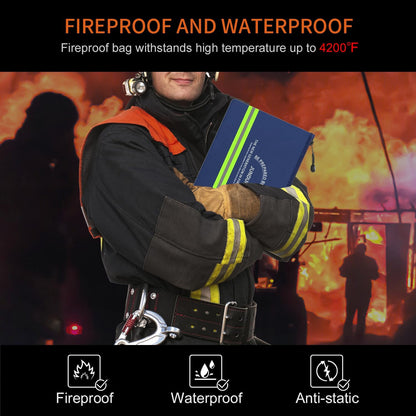 JUNDUN Fireproof Document Bags,14.2”x 10.0”Waterproof Fireproof