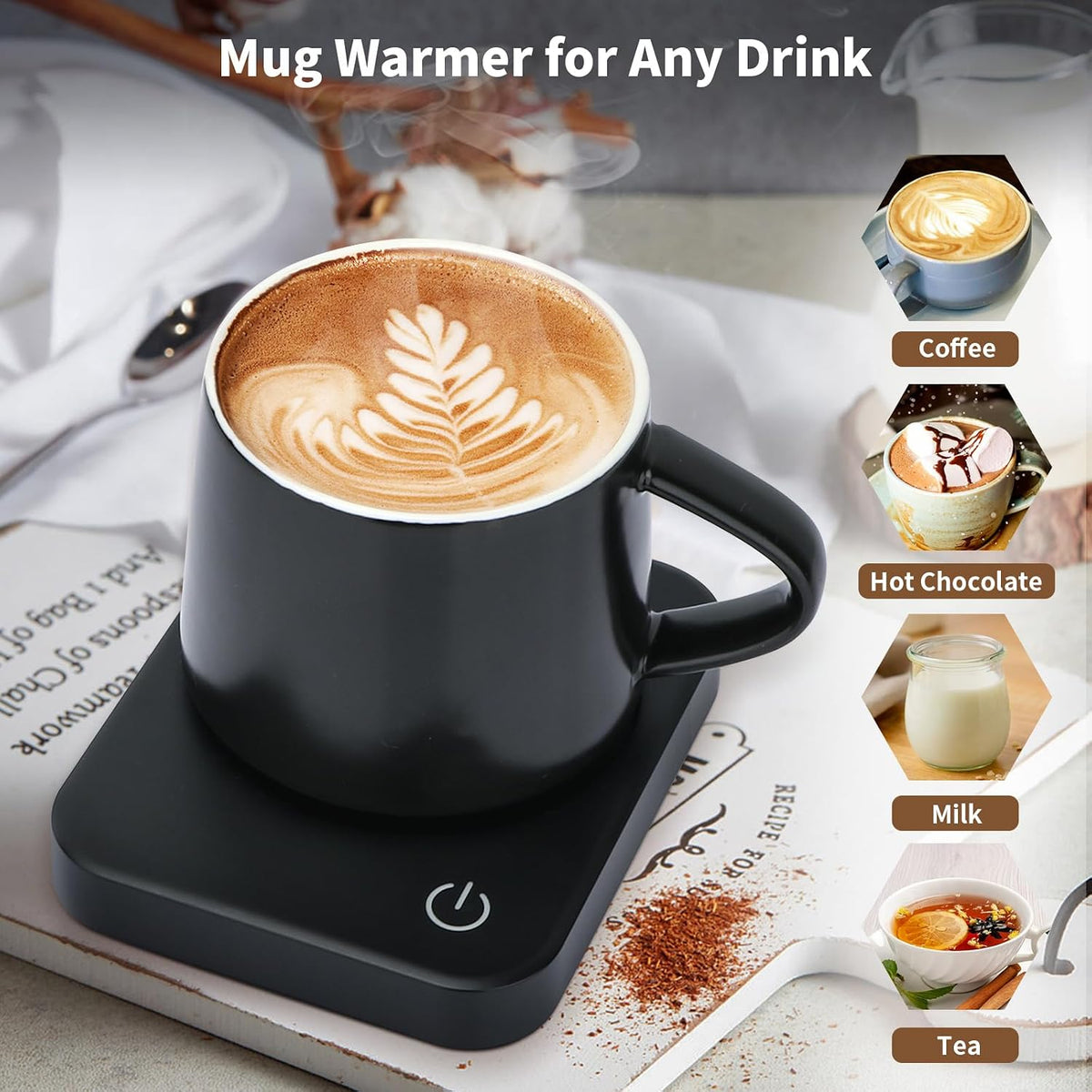 VOBAGA Mug Warmer& Coffee Mug Warmer for Office Desk