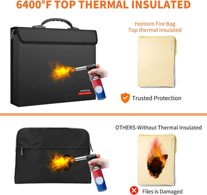 Hontom 6400℉ Fireproof Document Bag with 2 Pockets